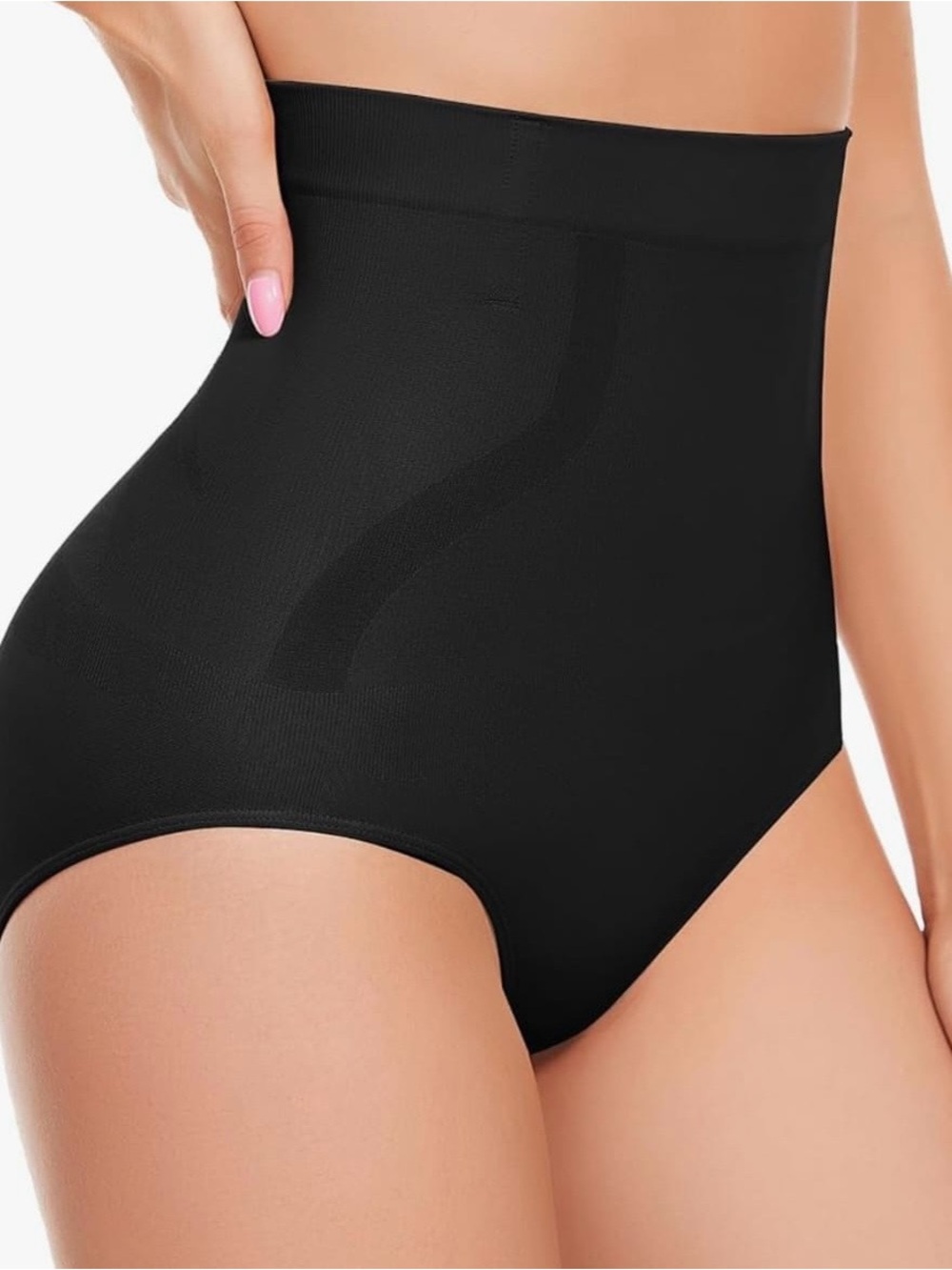 High-Waist Tummy Control Shaping Briefs - Black